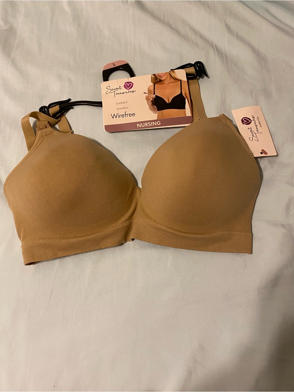 Secret Treasures Tan Wirefree Nursing Bra Size L